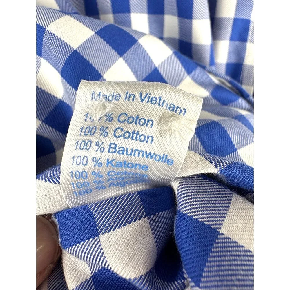 Twillory Men's Tailored Fit Blue & White Gingham Check Dress Shirt 17 32/33 - Picture 8 of 16